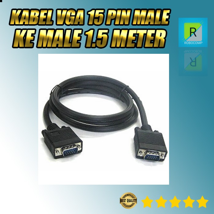 Kabel VGA 15 Pin Male ke Male 1.5 Meter