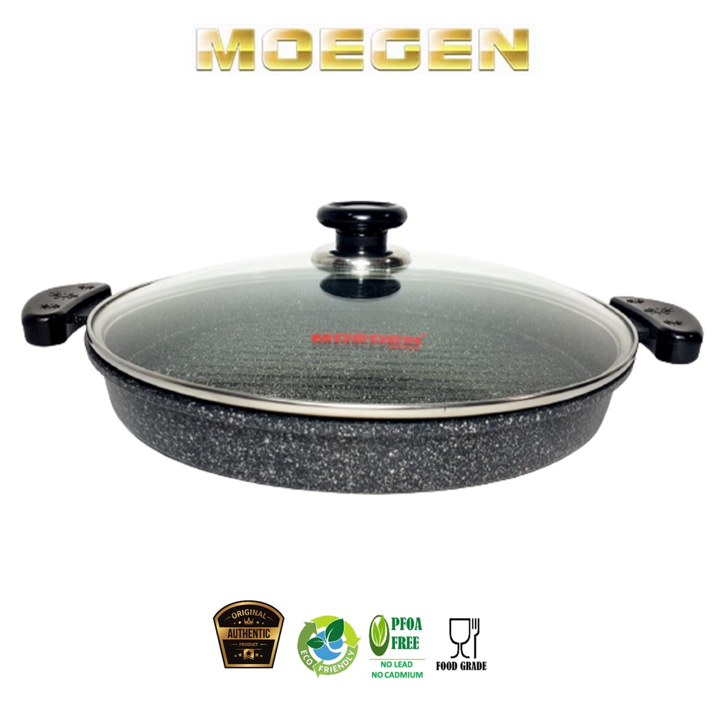ORIGINAL MOEGEN Germany multi grill bulggi pizza roaster bbq crepe barbeque pan 32cm granite series plus kaca