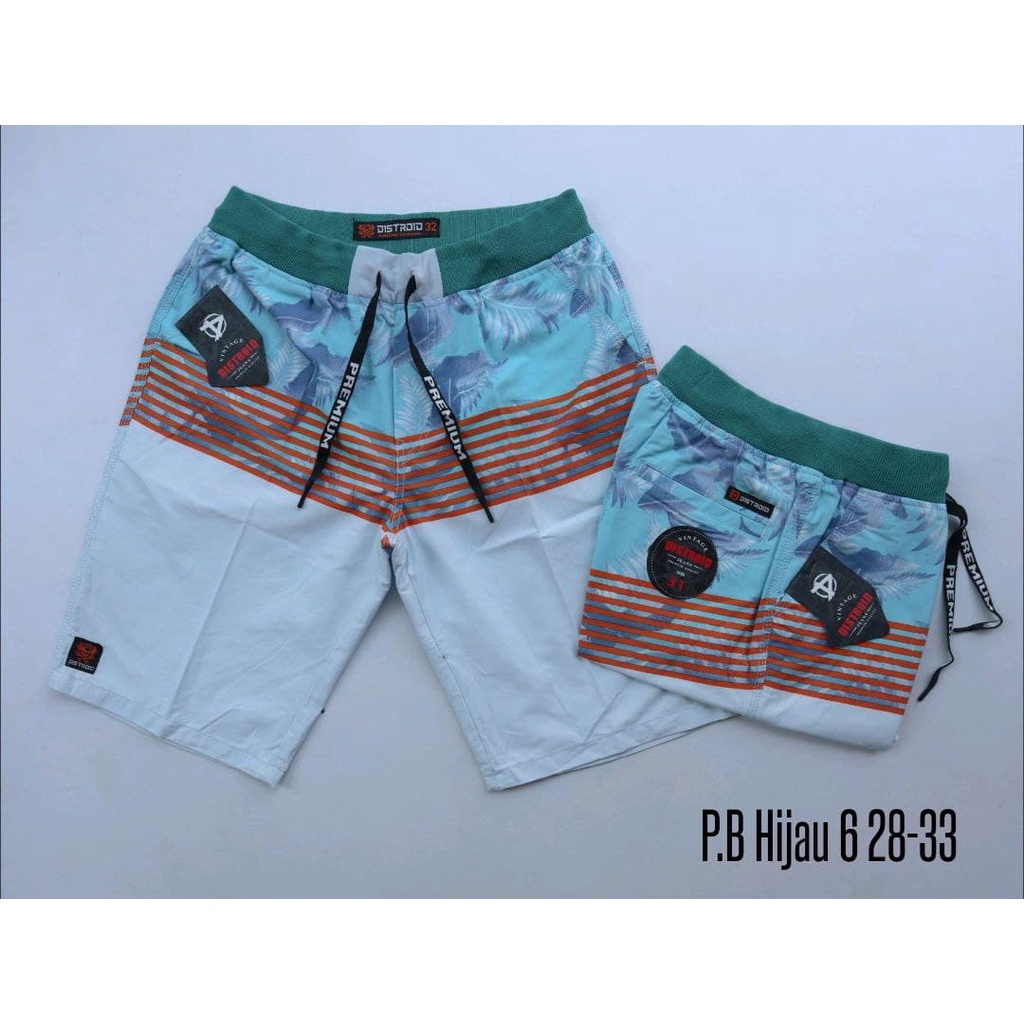 Celana Pendek Pria Surfing Distro Premium Pantai Santai kolor Rib Motif P.B 6 Size 28-33