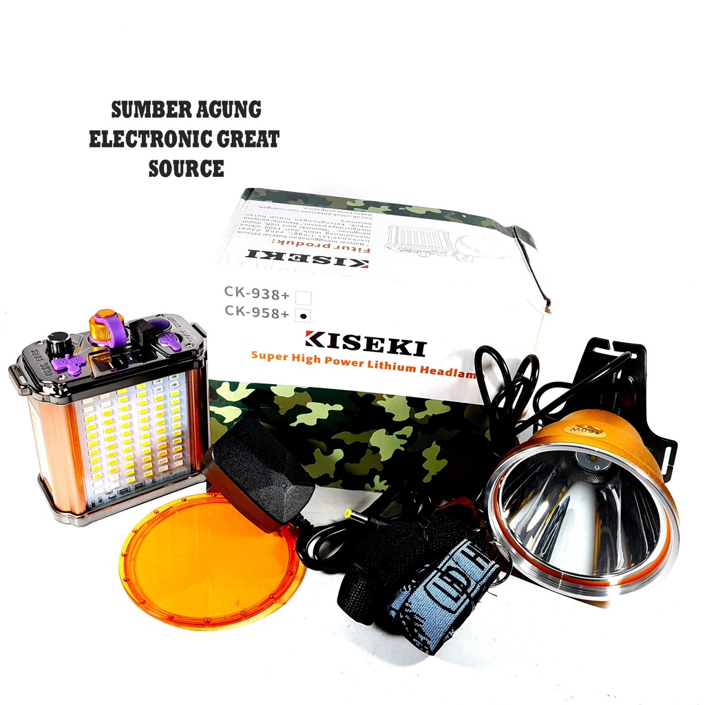 CK958 Kiseki Senter Kepala Aki USB Cas HP Super High Power Lithium Headlamp