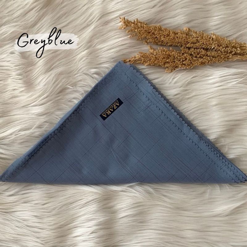 Jilbab SANDI MORSE LC azara voal waffel lasercut terbaru kerudung segiempat murah grosir terbaru-Sanmor blue grey