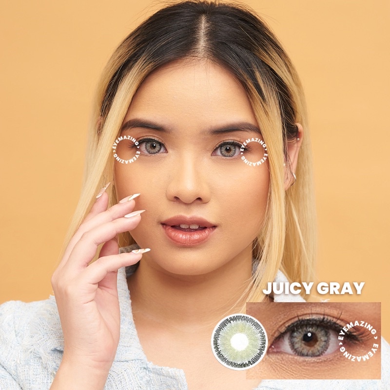 EYEMAZING Softlens - JUICY Gray / Brown / Blue / Abu / Coklat / Biru Normal Minus Beda Minus