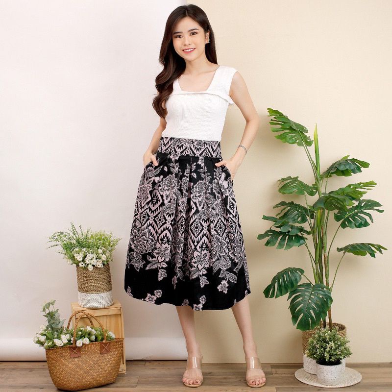 Rok Batik Pendek Grosir Rok Batik Pendek Katun Wanita Modern