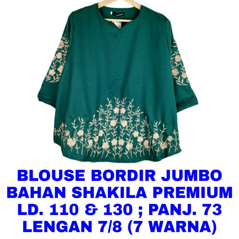WK BLOUSE BORDIR WANITA JUMBO BAJU ATASAN KERJA BIG SIZE CASUAL