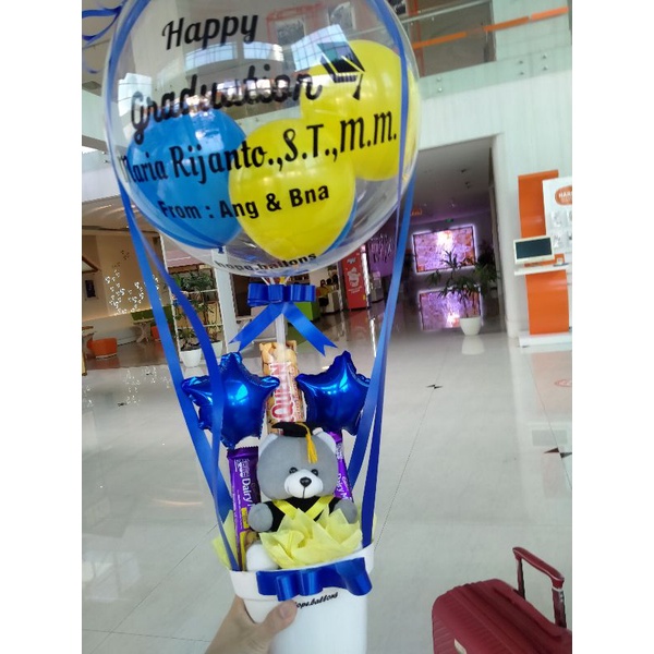 jumbo Buket balon graduation+coklat