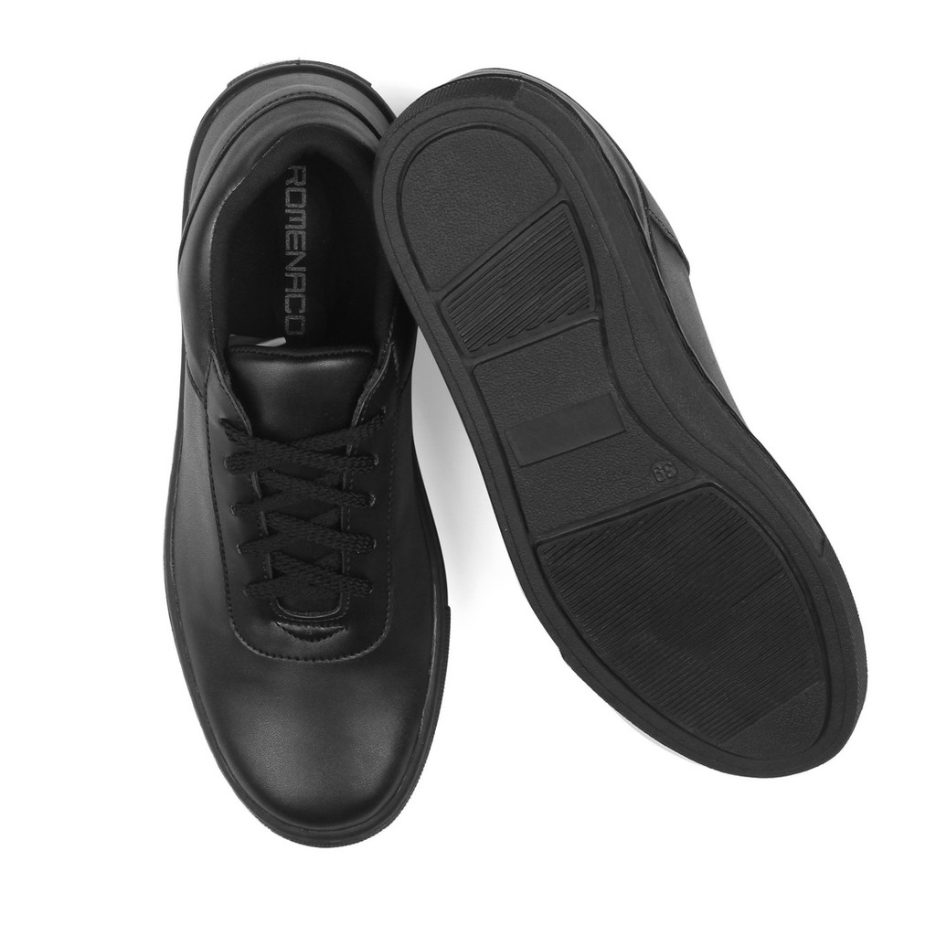 Sepatu Sneakers Pria Romenaco R50 Hitam Untuk Sekolah Kuliah Kerja