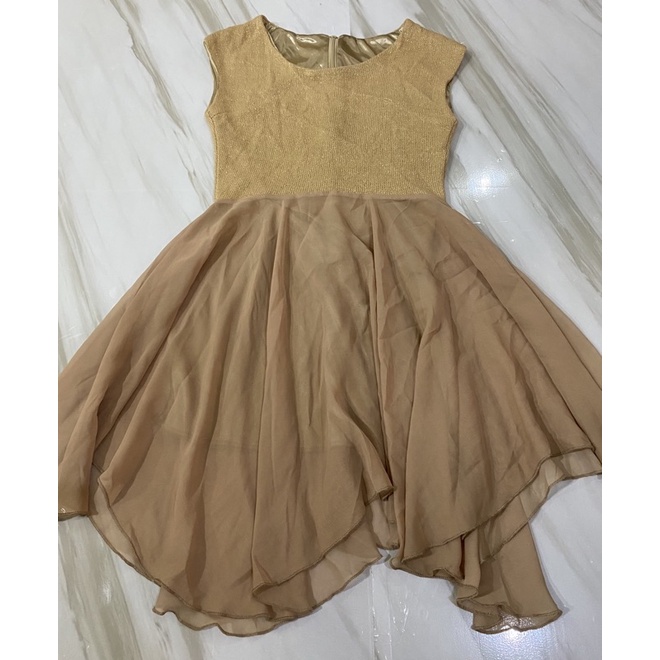 PL DRESS GOLD. preloved baju usaha