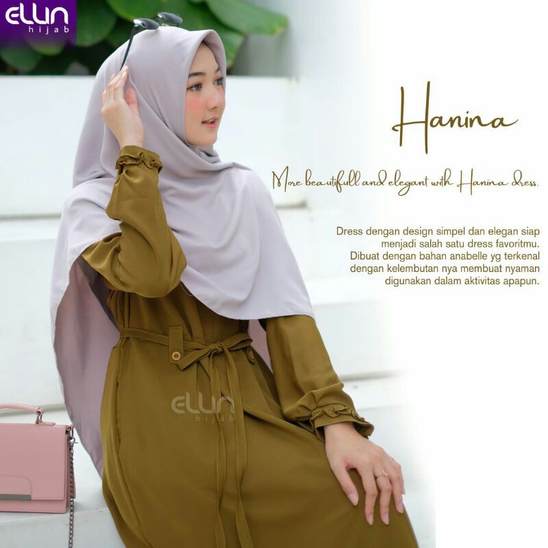(COD) hanina dress ORI by ellin hijab homedress daily dress gamis remaja xs-xxl gamis polos