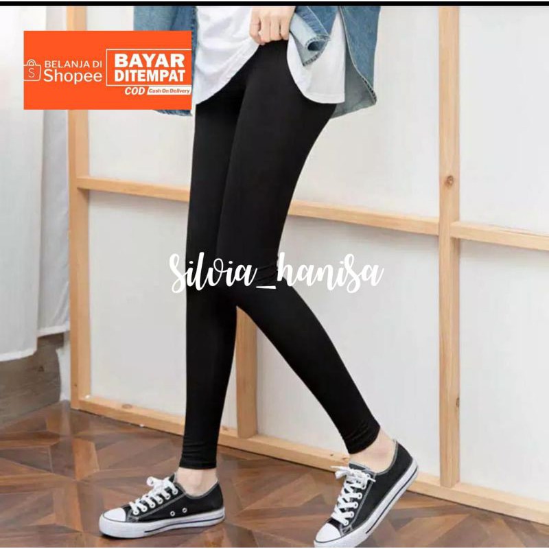 LEGGING SPANDEK JERSEY UKURAN ALLSIZE-JUMBO/ LEGGING PANJANG BAHAN SPANDEK JERSEY LICIN DAN MENGKILAP TEBAL DAN TIDAK MENERAWANG