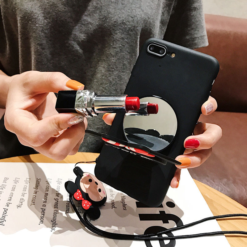 Casing ponsel pasangan Mouse Gaya cermin belakang untuk iPhone 11 12 13 pro max 6 6 s 7 8 Plus X Xs 11 Pro Max ProMax penutup ponsel