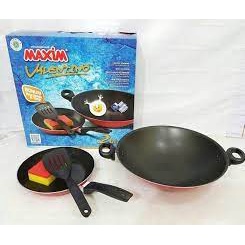 Maxim Valentino 2 Pcs Set Wok30Cm Frypan 22Cm Spatula Dan Spon