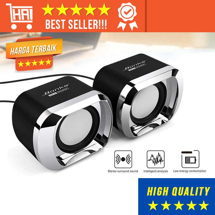 SPEAKER LAPTOP KOMPUTER HP SPEAKER AKTIF BLUETOOTH SUPER BASS UNTUK SEMUA MEREK USB 2 SPEAKER STEREO