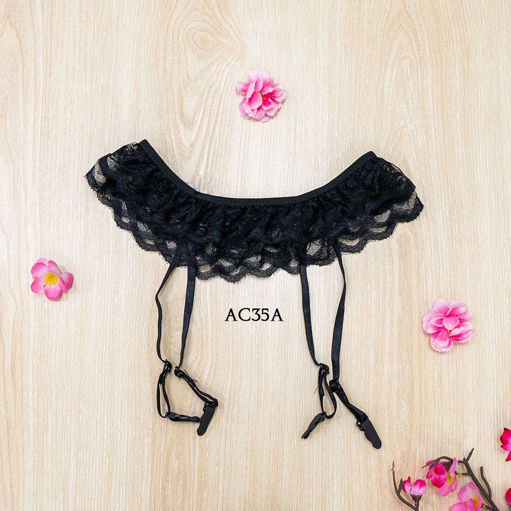 [PRODUK TERBATAS] BH CD SEKSI BRA WANITA + STOCKING SEXY + GARTER BELT HITAM AC35A