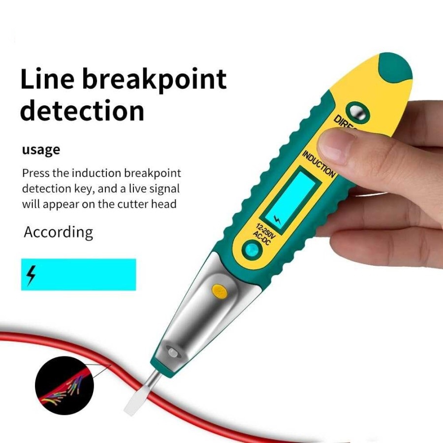 TK-06 Obeng Tespen Test pen AC DC LCD Digital Display Voltage Test Pen Voltage Detector non contact tespen screwdriver Pengukur Arus Listrik