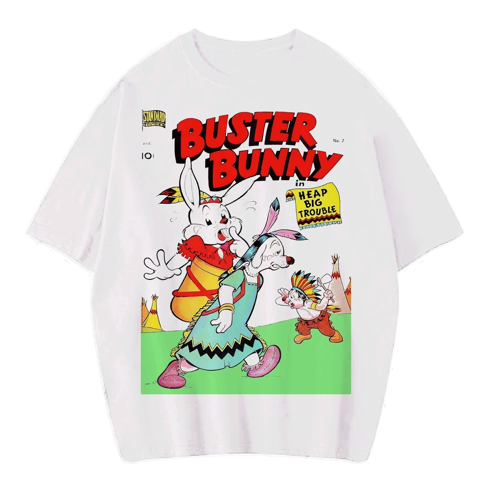 KAOS OVERSIZE BUSTER BUNNY VINTAGE TEE ( WHITE T-SHIRT)