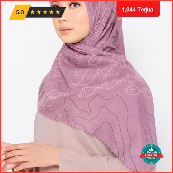 6.6 Zm Zaskia Mecca - Pulau Muna Rasberry Scarf Kerudung Segi Empat Promo