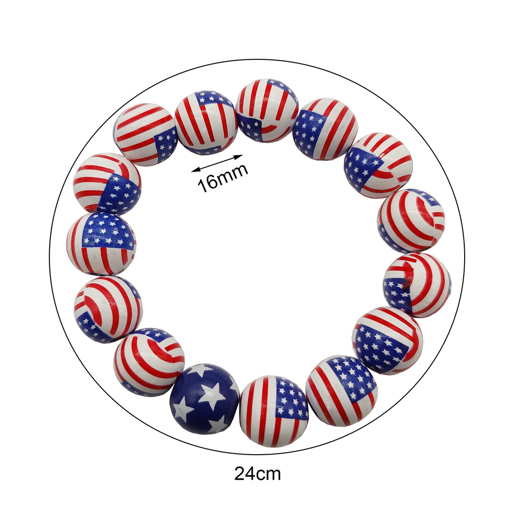 Hu Hu Hu Hu Hu Alat Bantu Pasang Kacamata♡ Gelang Bahan Kayu Motif Bendera Amerika Untuk Hadiah Ulang Tahun