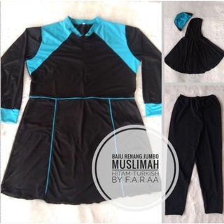 JUMBO (60-150kg) Baju Renang Muslimah Bigsize Warna Polos LD 140 130 120 110 100  XL 3XL 4XL 6XL 7XL