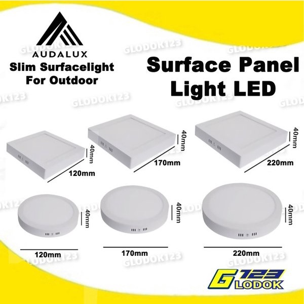 Lampu Downlight LED Panel 6W 12W 18W Surface Light Outdoor Audalux