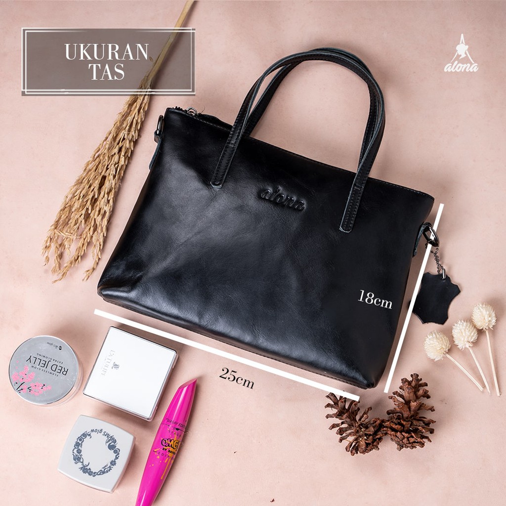 Tas Kulit Asli Wanita Selempang Bahu Slingbag Cewek Fashion Perempuan Alona Premium Shoulder Bag Ori