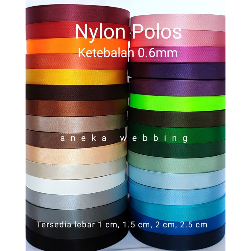 1 Rol Webbing 2.5 cm Nylon Polos ketebalan 0.6mm