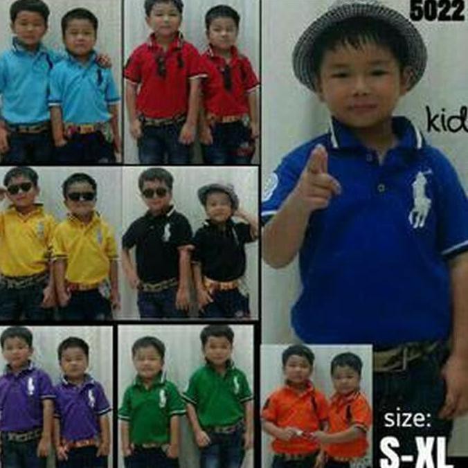 Kaos Anak Polo Biru Bca Bahan Lacoste Halus.
