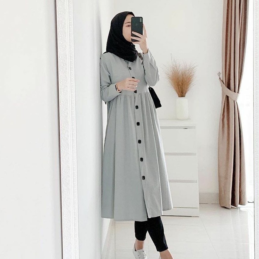TUNIK SYARI DZUVIA / TUNIK / TUNIK KANCING HIDUP / TUNIK SYARI MOSCREPE / TUNIK MOSCREPE PREMIUM