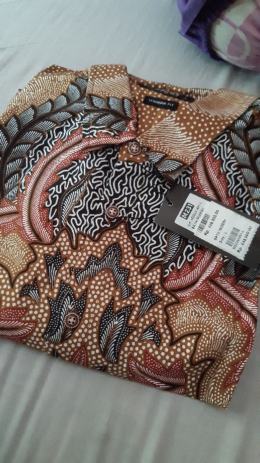 M231 Kemeja Pria Batik Panjang Coklat 1491b