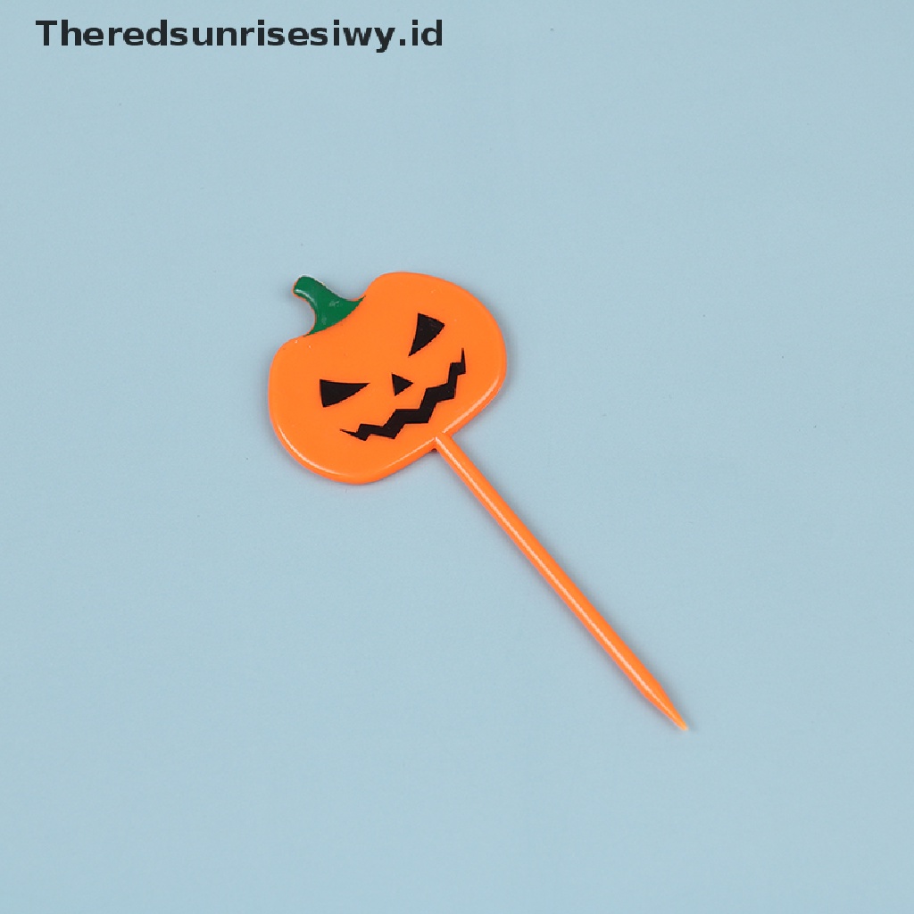 # Alat Pemotong Buah # 10pcs Tusuk Gigi Buah Desain Kartun Halloween Bahan Plastik