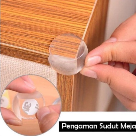 Pelindung Siku Meja Transparan Oval/Pengaman Sudut Meja Silikon Oval