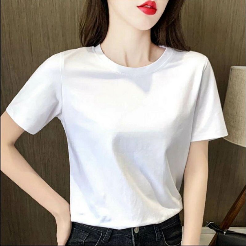 kaos polos wanita baju polos wanita distro kaos lengan pendek polos cotton combed kaos oblong wanita baju perempuan fashion cewek