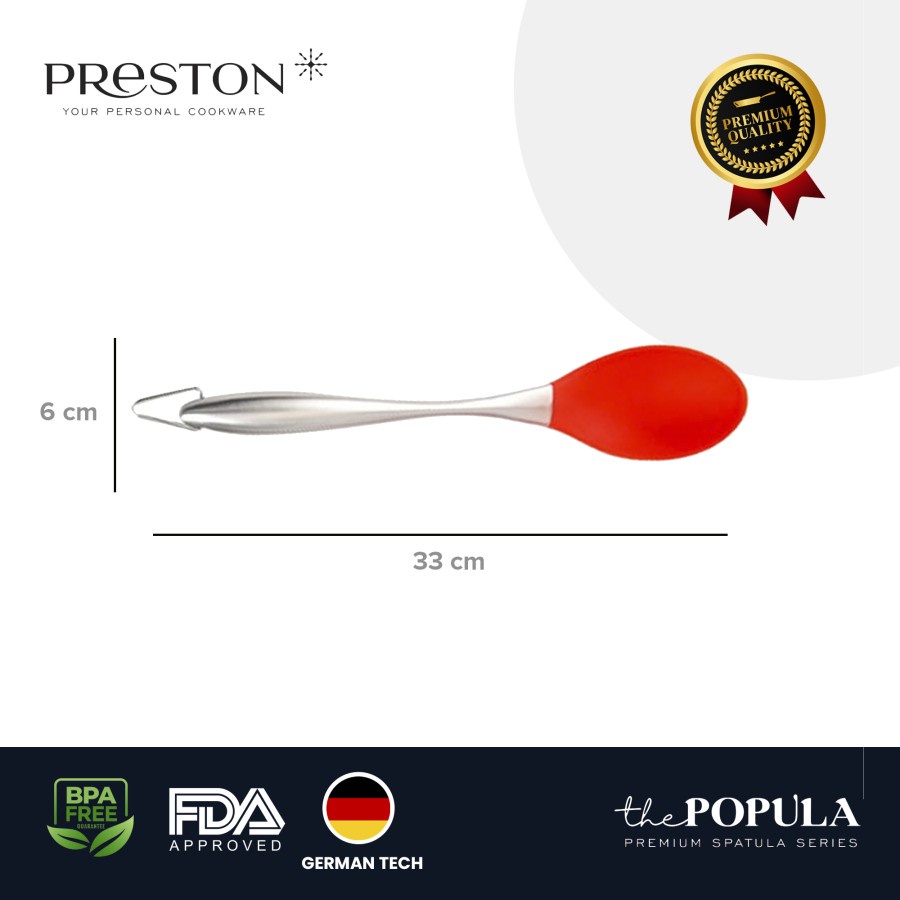 PRESTON COOKWARE SPOON - Big Spoon Spatula MERAH - Sutil Masak Silikon Food Grade / Irus Sendok Besar