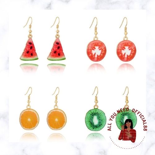 ✿AYN✿ Anting Piercing FA28 Desain Aneka Buah Bahan Akrilik Gaya Korea untuk Wanita