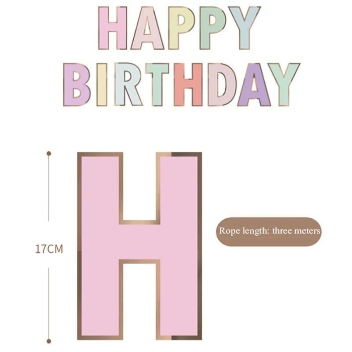 Banner Happy Birthday / Banner Happy Birthday Warna Macaron Pastel