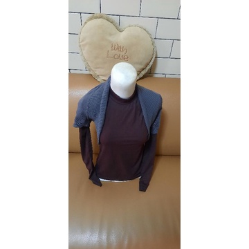 Bolero abu lengan pendek termurah bahan rajut ukuran standard