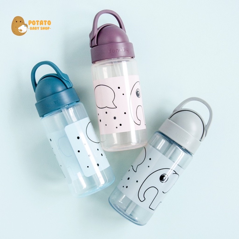 Done By Deer Straw Bottle Elephant &amp; Sea Friends - Botol Minum Anak