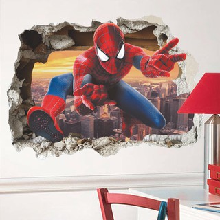 Mk Stiker Dinding Desain Spiderman 3d Untuk Kamar Anak Mk Stiker Dinding Desain Spiderman 3d Untuk Kamar Anak