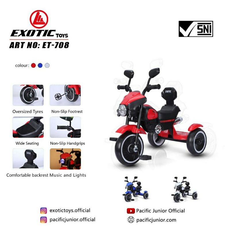 Sepeda roda tiga Exotic ET 708 model motor