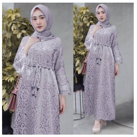 GAMIS YASINA BUSUI BRUKAT / MAXI DRESS BROKAT / DRES MUSLIM / GAMIS PESTA / GAMIS KONDANGAN / GAMIS LEBARAN / GAMIS M L XL