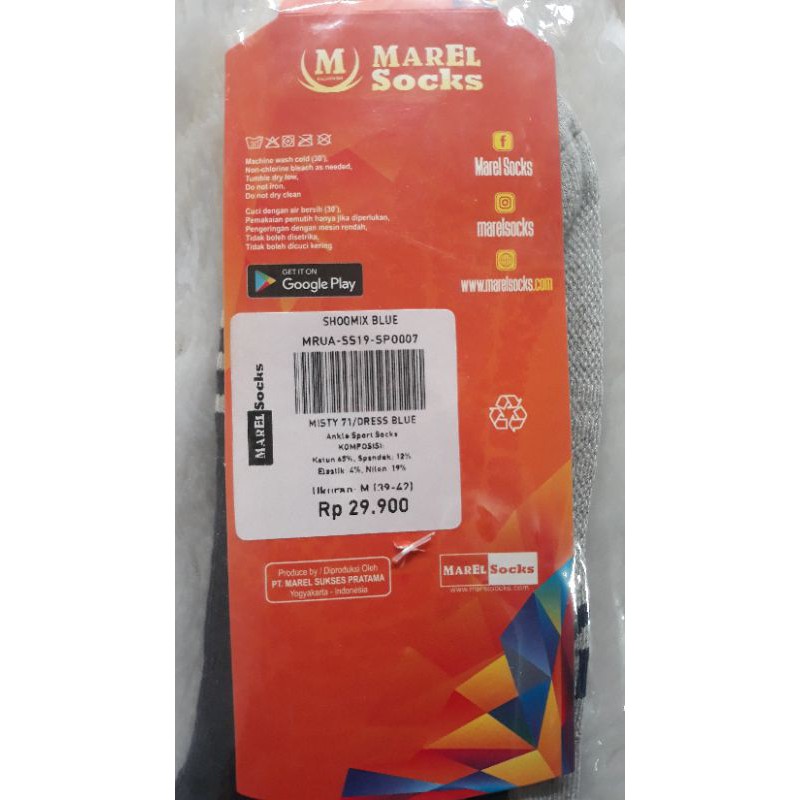 Marel Socks - Kaos Kaki Olahraga Pria - Ankle Sport Sock - Premium Quality