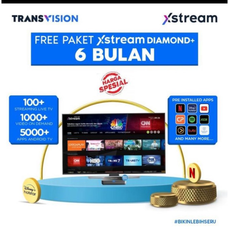 TransVision Xstream Android TV Box Gen ke 2 - Free Open All Channel 6 Bln