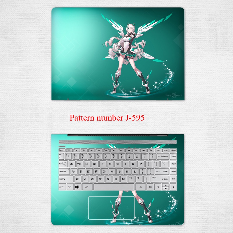 2pcs Stiker Pelindung Laptop UNIVERSAL Motif Kartun Bahan VINYL Ukuran 12 13 14 15.6 Inch