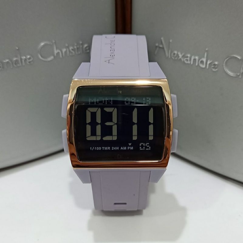 ALEXANDRE CHRISTIE AC9343 AC 9343 RUBBER BAND DIGITAL WATCH