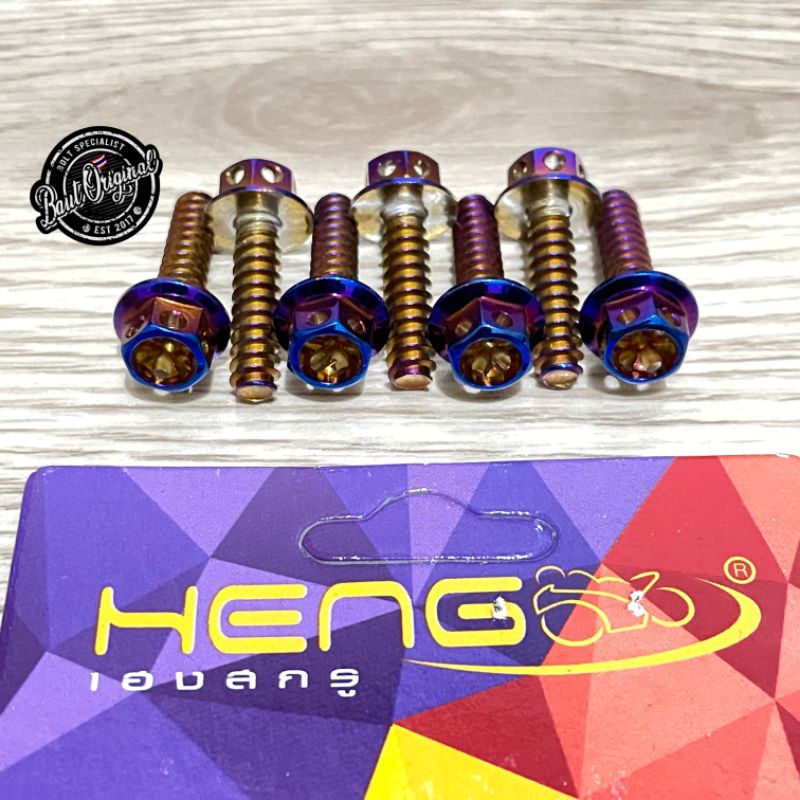 baut probolt cover filter flower nmax &amp; aerox 155 blue 1 set 6 biji baut