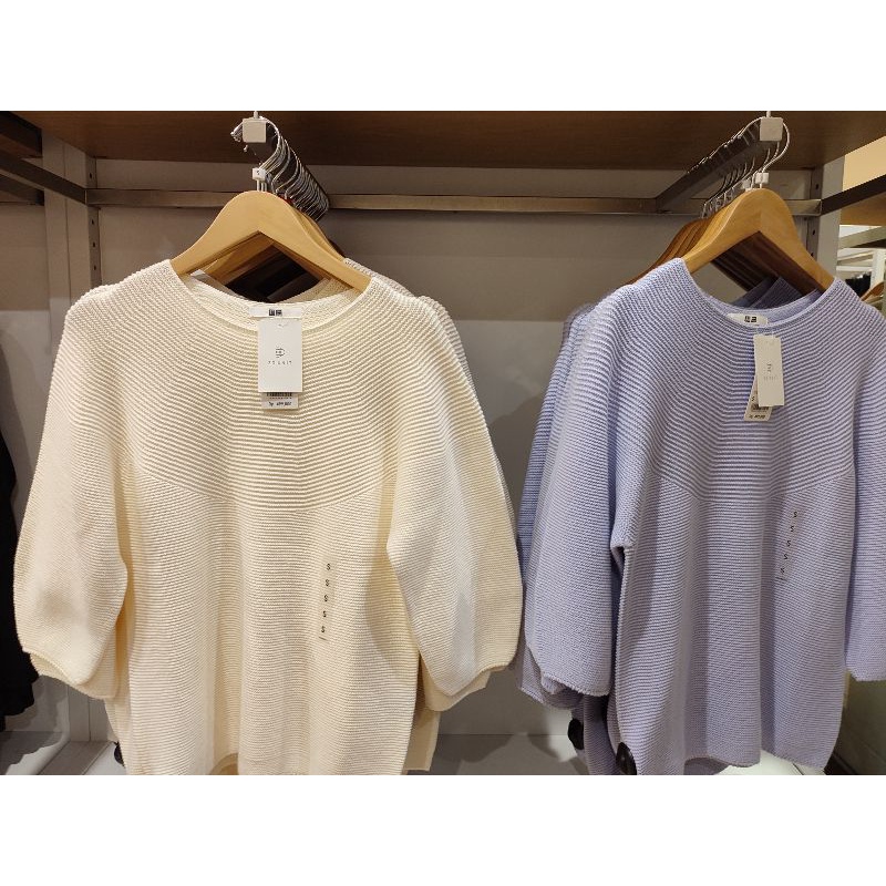 UNIQLO - Women Sweater 3D Knit Katun Lengan 3/4