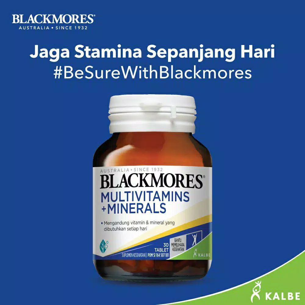Blackmores Multivitamin + Mineral 30 tablet Suplemen Daya Tahan Tubuh Immunity BPOM Kalbe