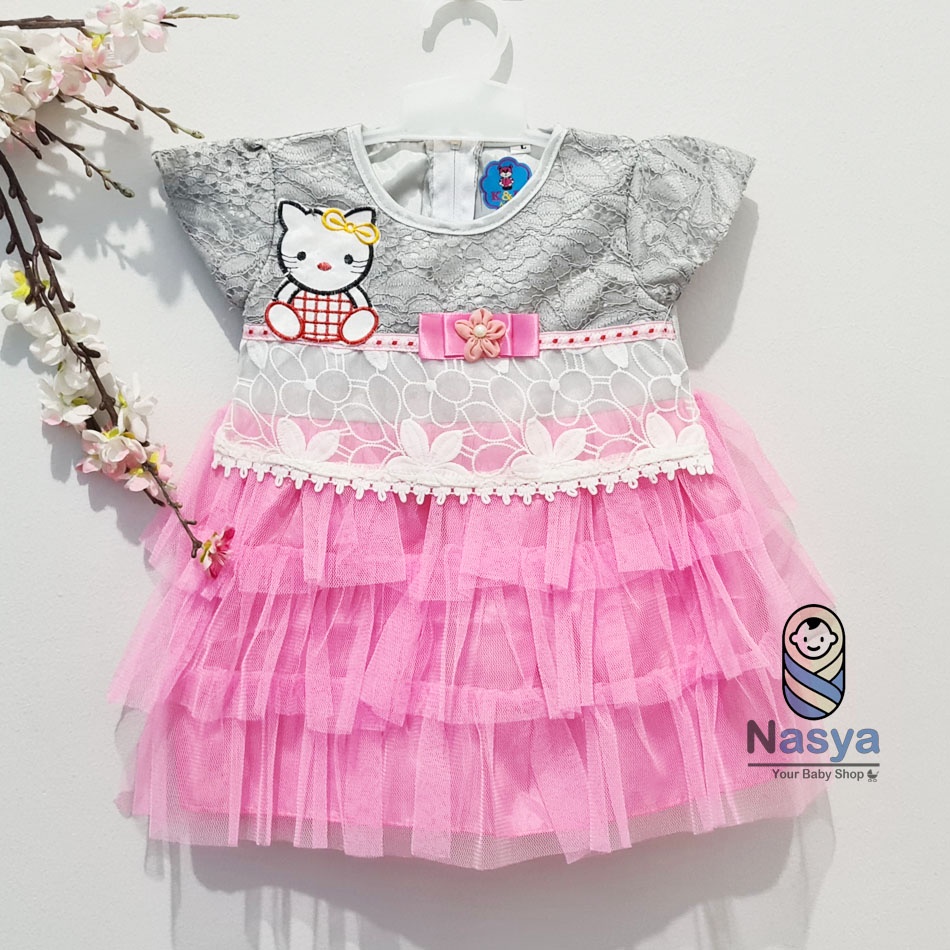 [KK-021] Gaun pesta anak bayi perempuan / Dress renda bayi keren usia 0-6 bulan