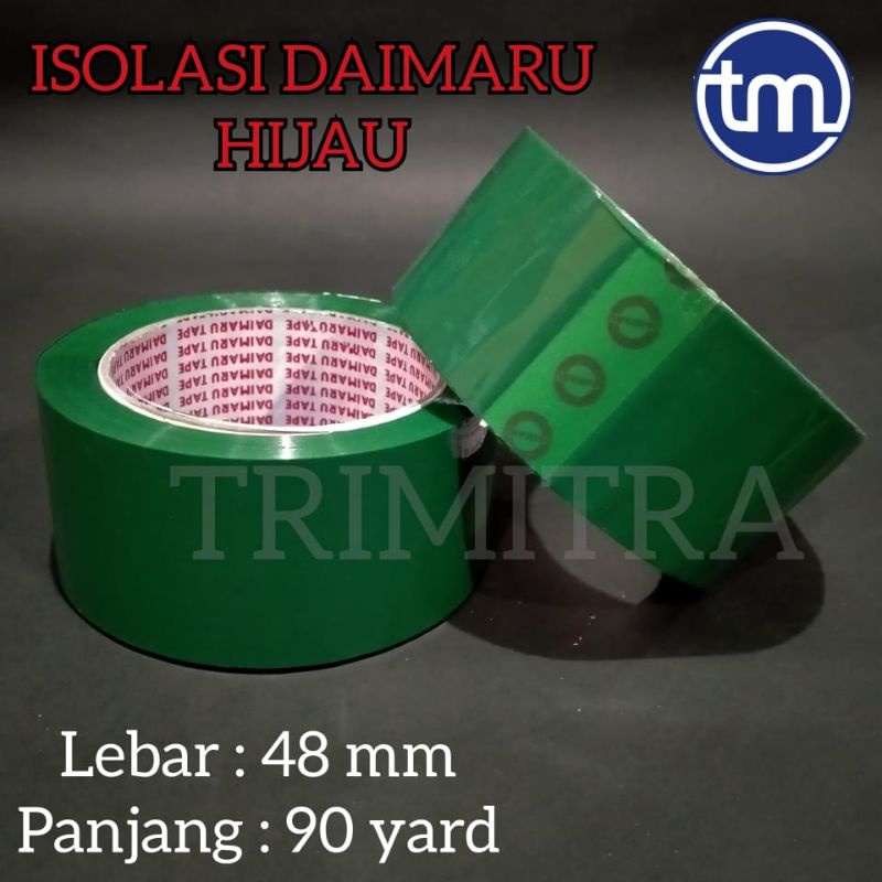 

ISOLASI / SELOTIP / LAKBAN DAIMARU PLASTIK WARNA HIJAU 2" OPP TAPE