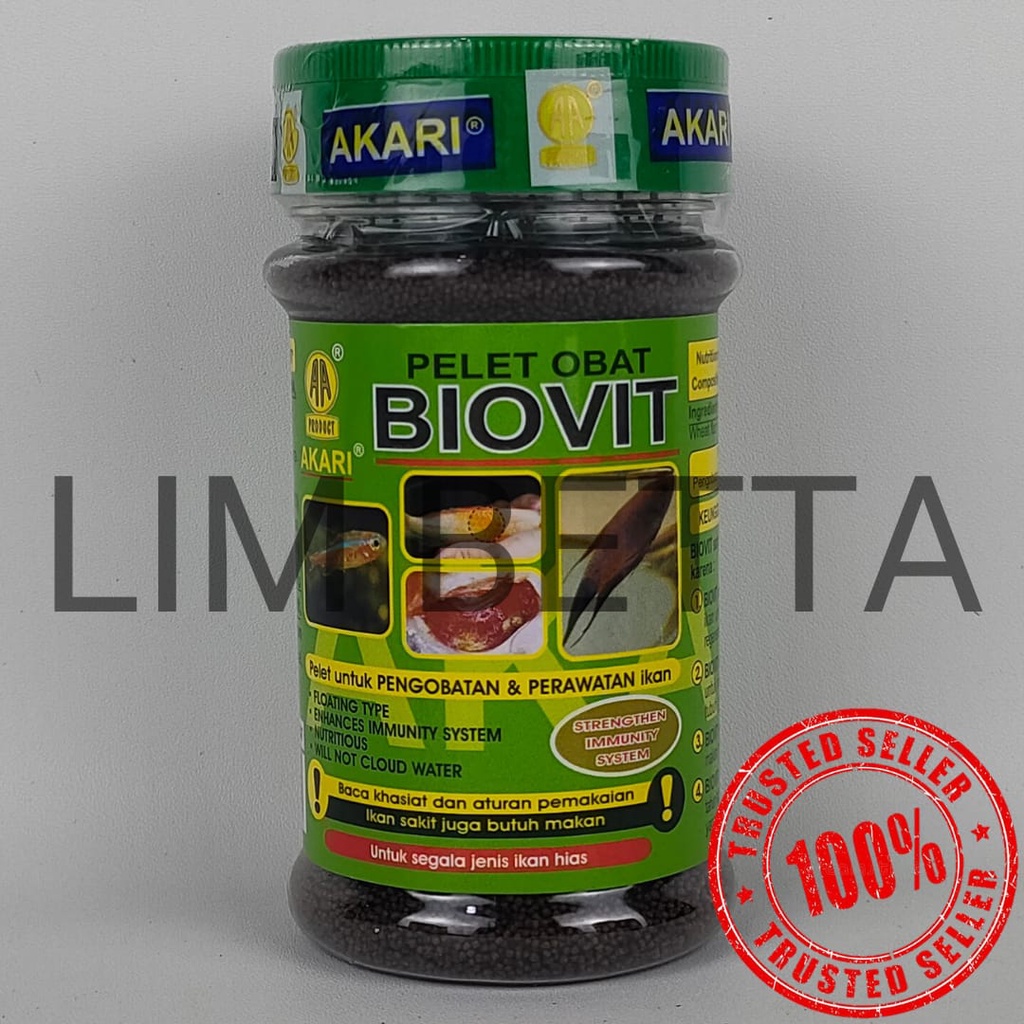 (BOTOL) AKARI BIOVIT 0,5MM 100 GRAM / MAKANAN KOI DAN KOKI