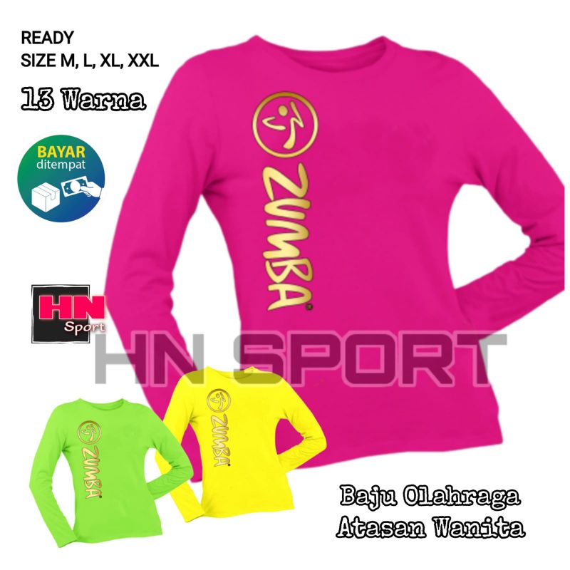 Baju senam baju olahraga wanita baju zumba aerobic fitnes atasan senam lengan panjang muslimah Zumba